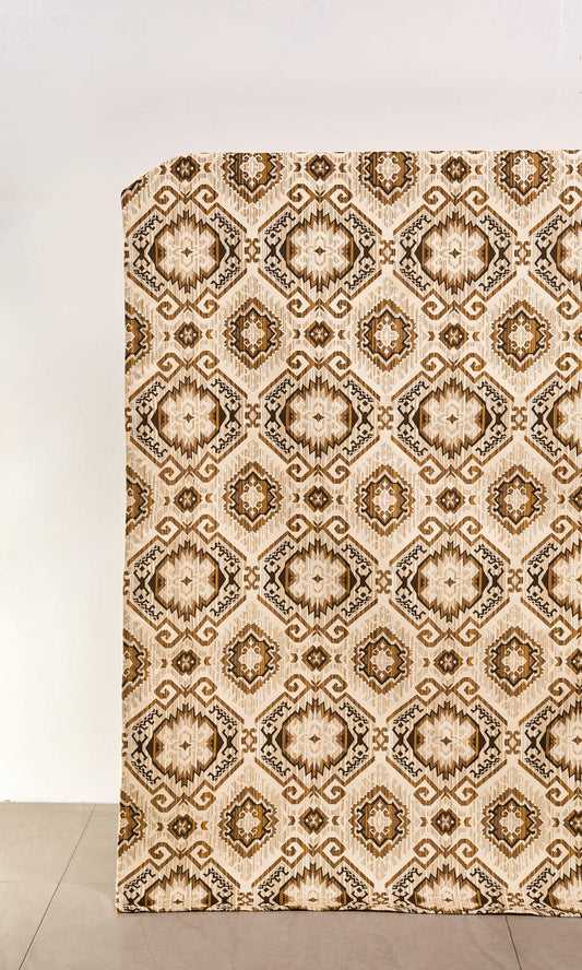 Aztec Textured Home Décor Fabric By the Yard (Beige/ Yellow/ Umber)