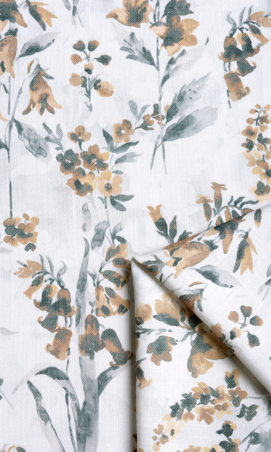 Floral Print Fabric Material By the Yard (Beige/ Brown)