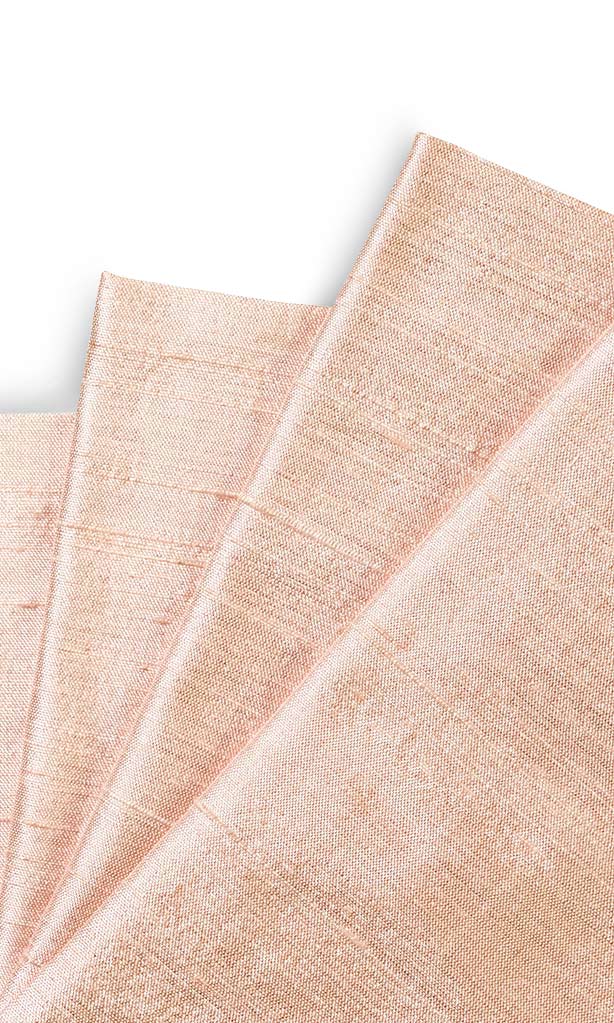Dupioni Silk Window Treatments Fabric By the Yard (Peach/ Coral Pink)