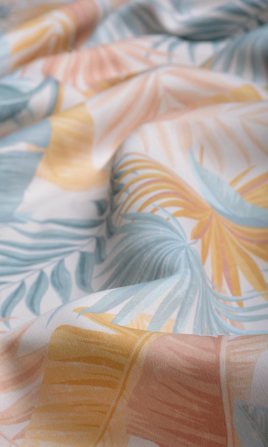 Botanical Floral Fabric By the Yard for Curtains & Drapes (Pink/ Blue/ Yellow)