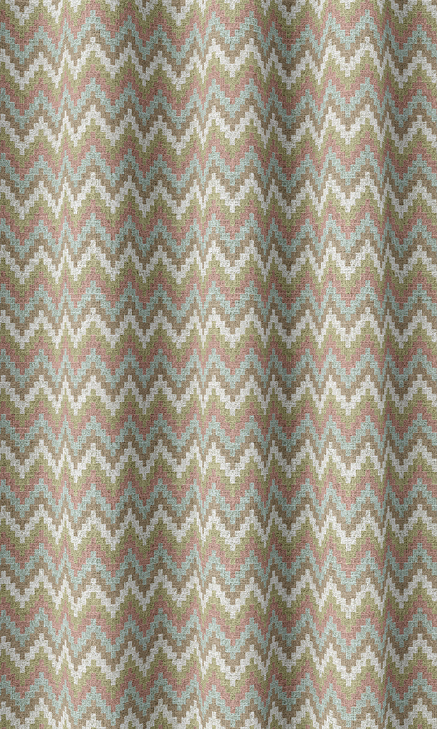 Chevron Patterned Home Textile Fabric Material Sample (Pink/ Green/ Blue)