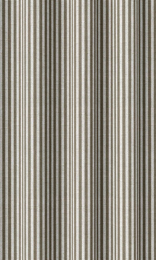 Striped Home Décor Fabric By the Yard (Tan Brown/ White)