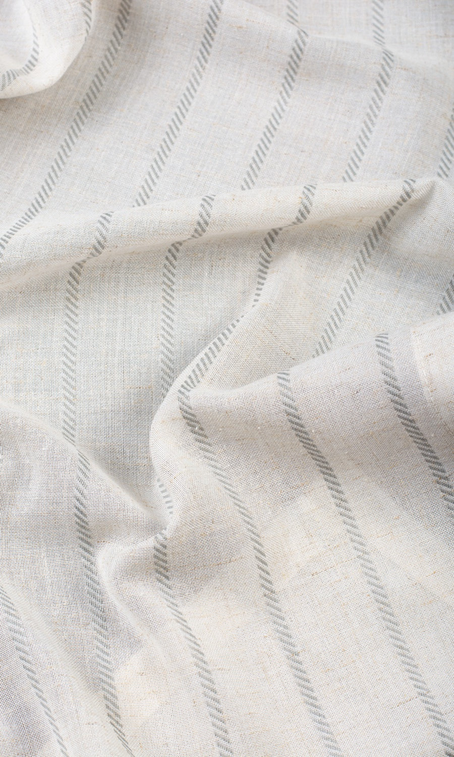 Striped Sheer Fabric Material By the Yard (Warm White/ Gray)