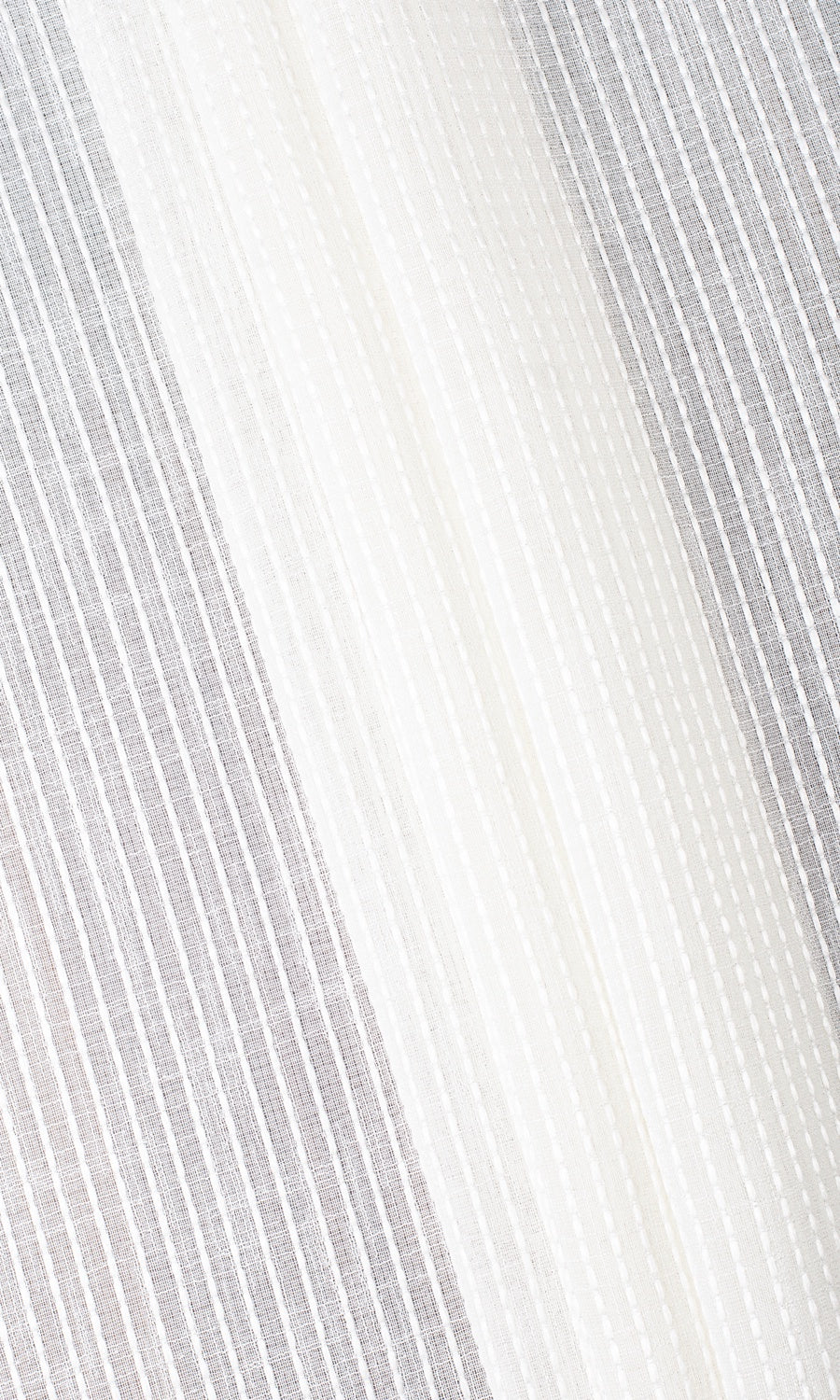 Embroidered Striped Sheer Fabric Material By the Yard (Pearl White)