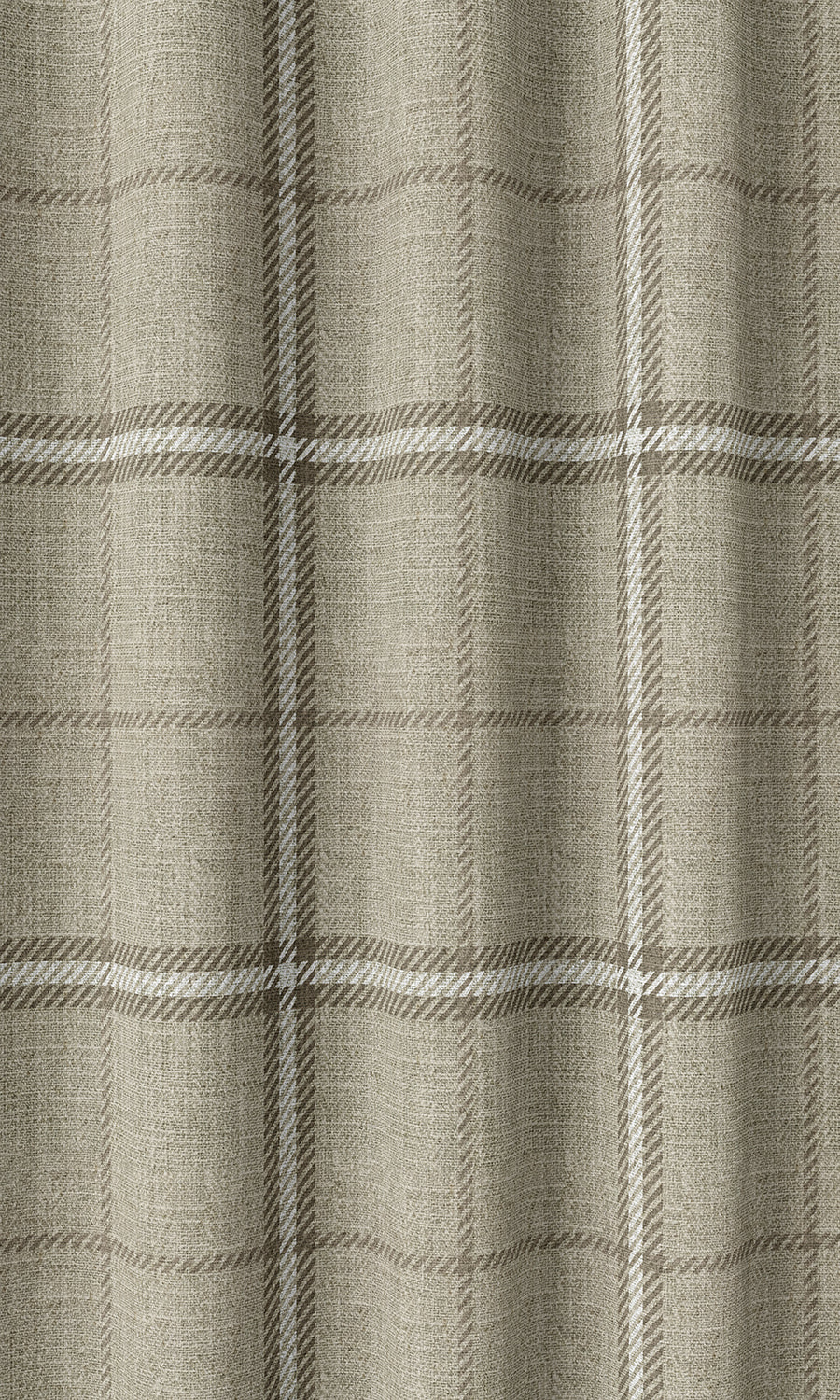 Checkered Home Décor Fabric Sample (Grey-Beige/ Brown)