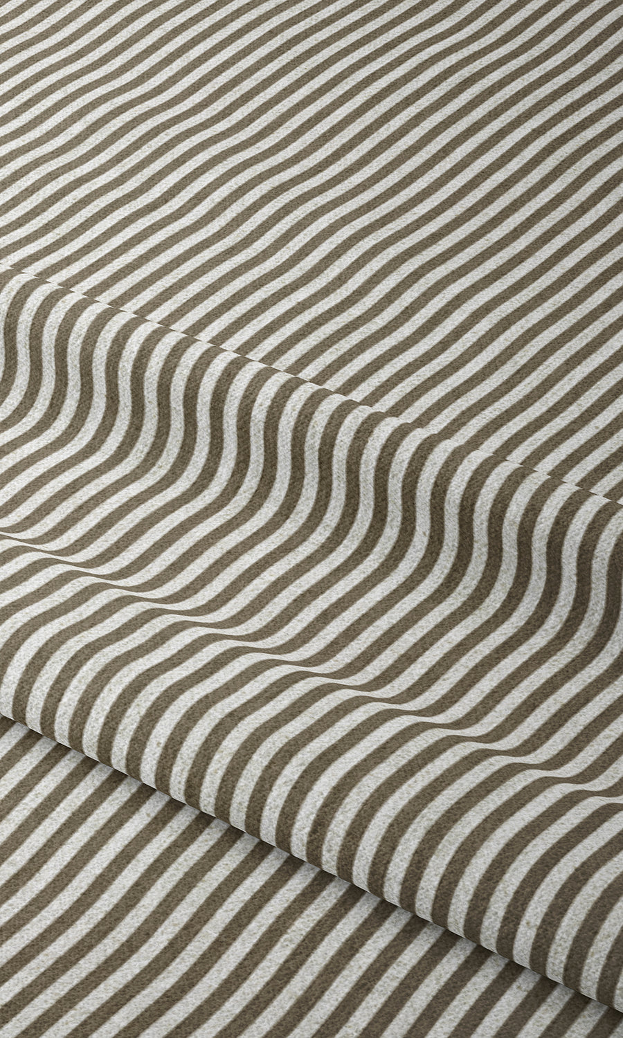 Striped Window Treatments Fabric Sample (Tan Brown/ White)
