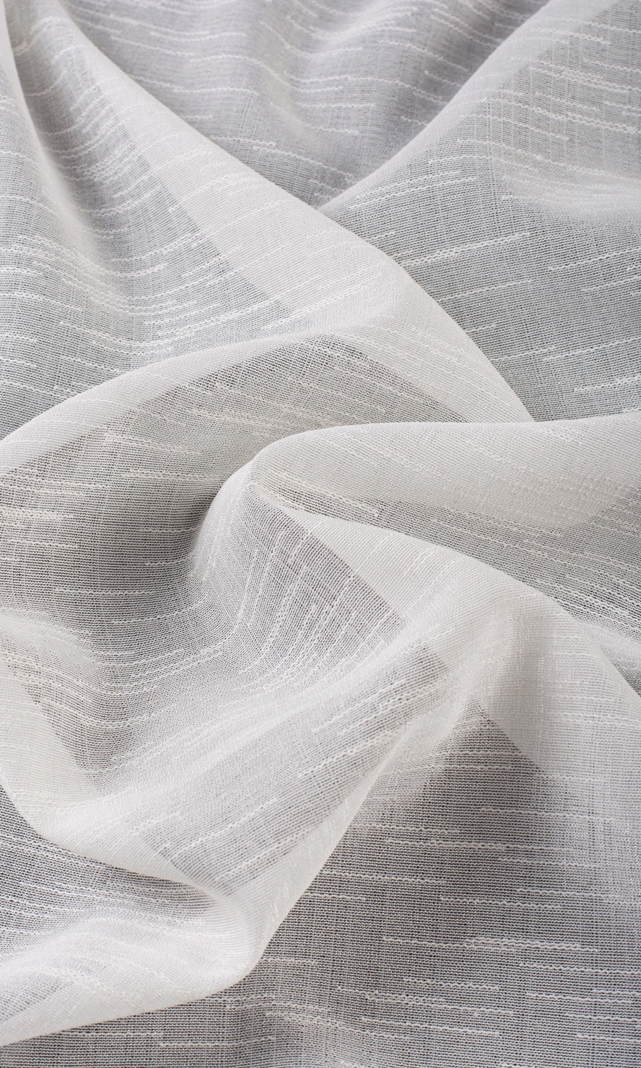 Textured Sheer Home Décor Fabric By the Yard (White)