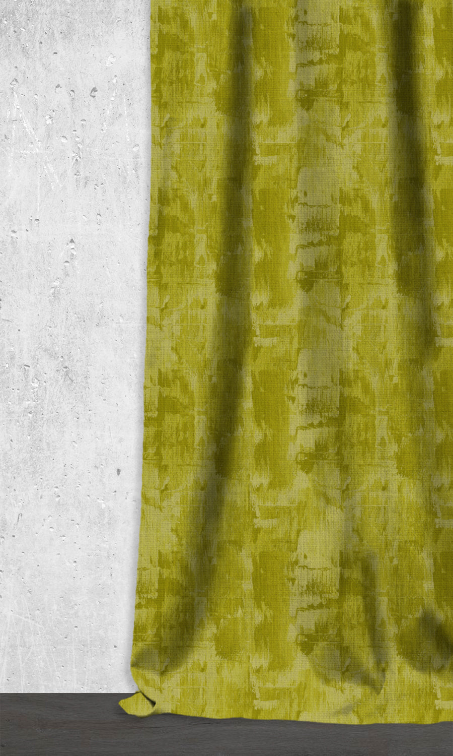 Watercolor Effect Striped Window Treatments Fabric By the Metre (Green/ Moss)