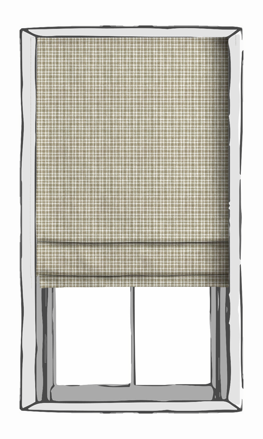 Modern Check Patterned Window Treatments Fabric Sample (Tan Brown)