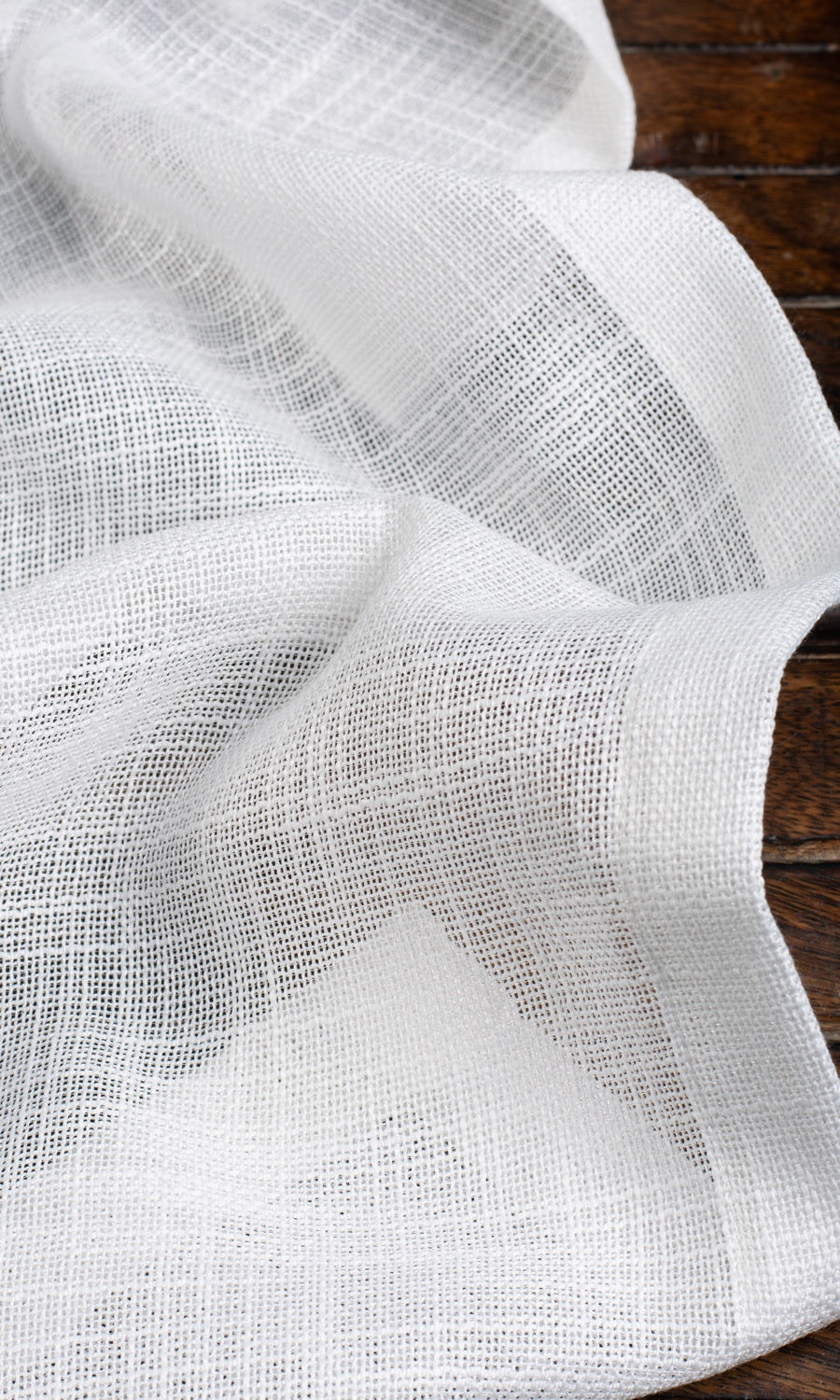 Textured Sheer Home Textile Fabric Material By the Yard (White)