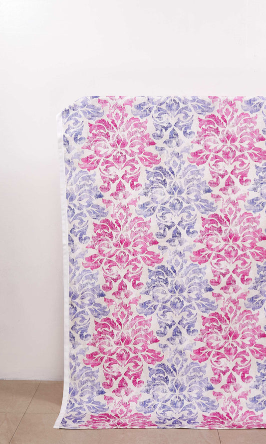 Printed Home Décor Fabric By the Yard (Fuchsia Pink/ Purple)