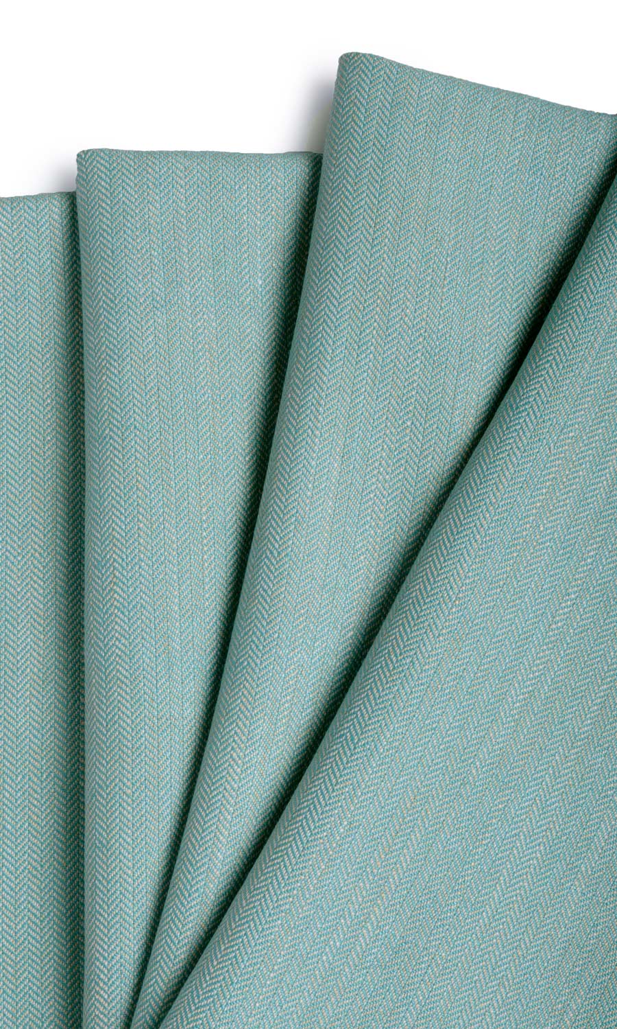 Herringbone Textured Home Textile Fabric Material Sample (Turquoise Blue)