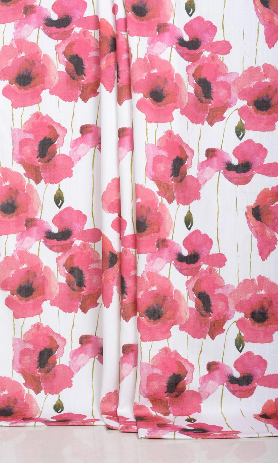 Water Lilies Floral Window Treatments Fabric Sample (Pink)