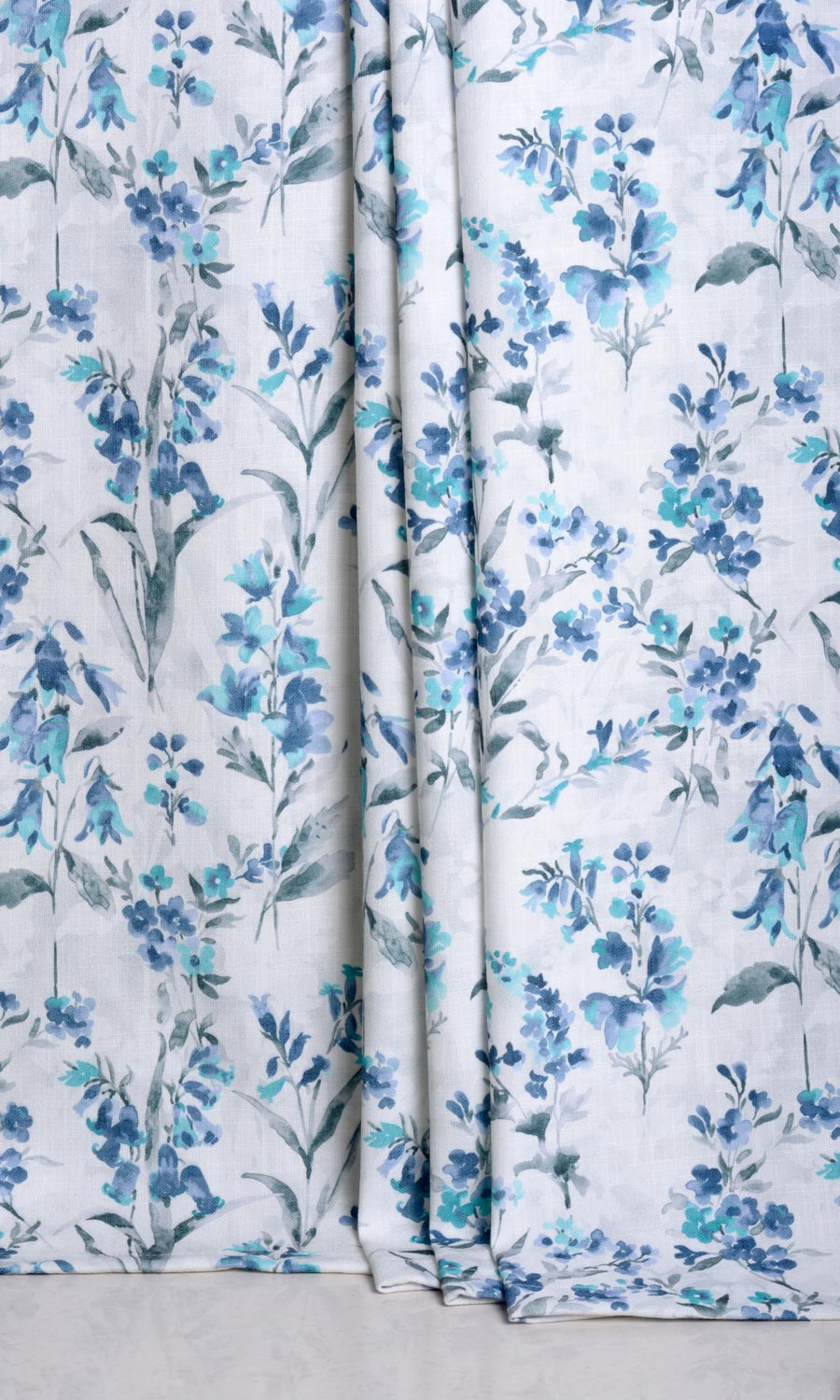 Floral Print Home Décor Fabric By the Yard (Blue/ Grey)