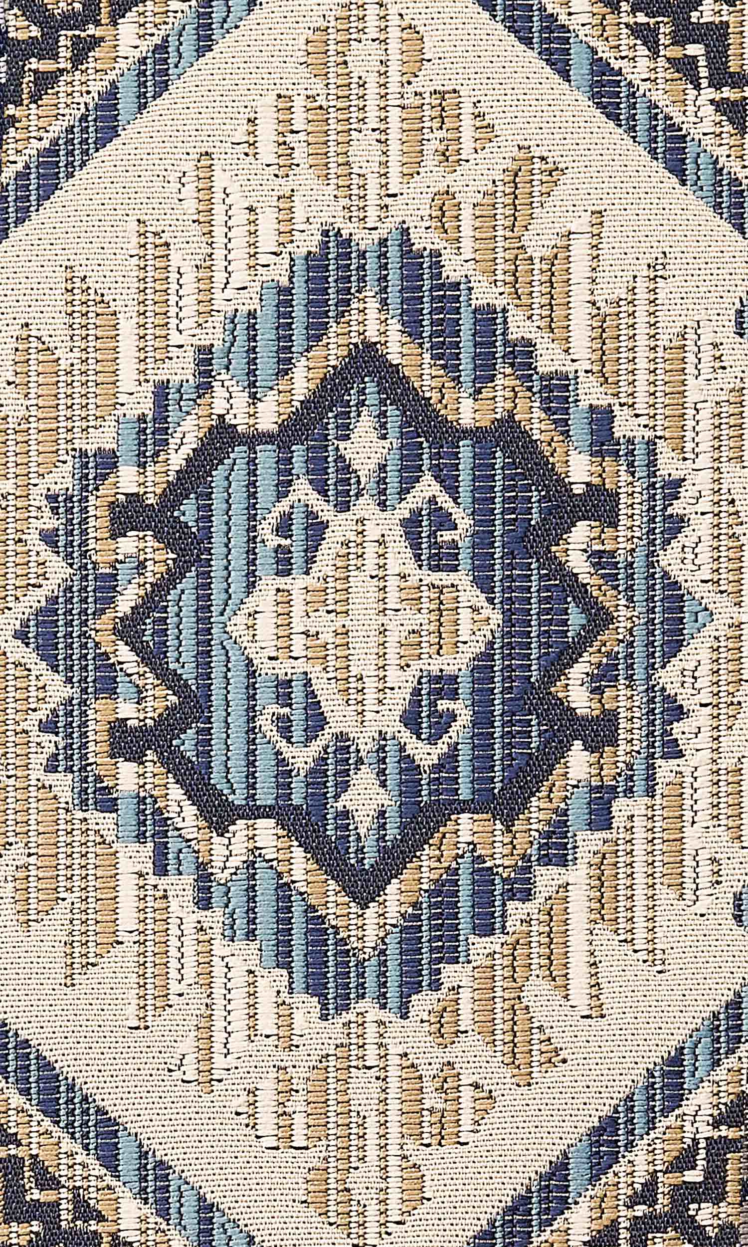 Aztec-Print Home Textile Fabric Material Sample (Beige/ Blue)