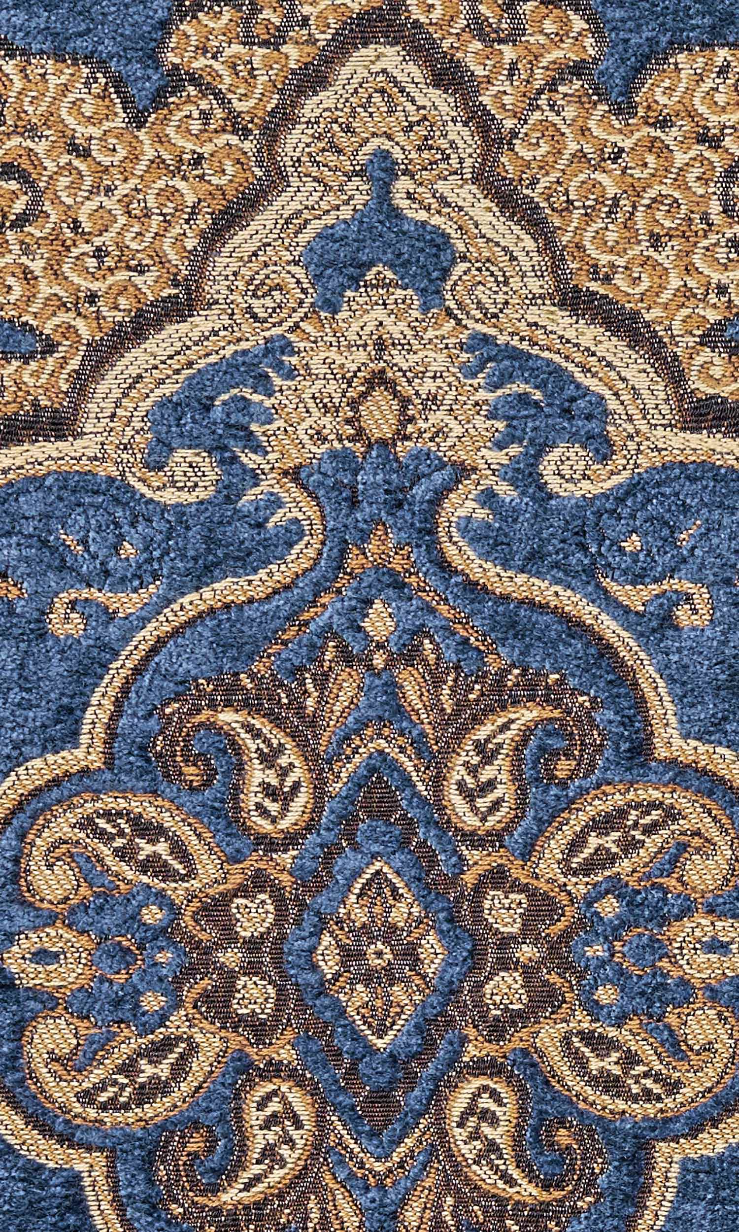 Damask Velvet Home Textile Fabric Material By the Yard (Beige/ Brown/ Blue)