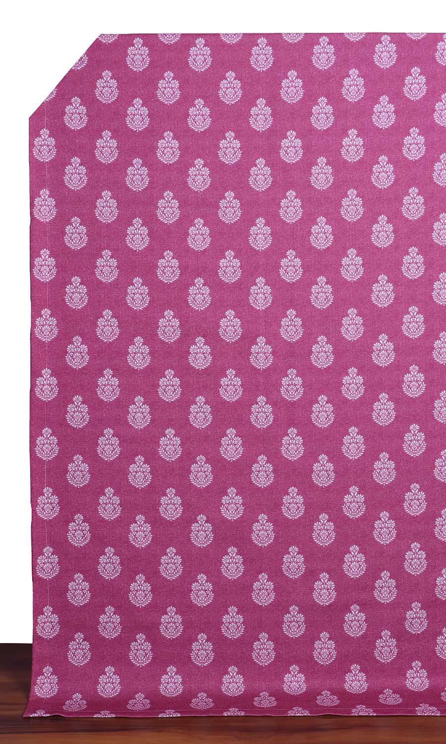 Floral Cotton Window Treatments Fabric By the Yard (Magenta Pink)