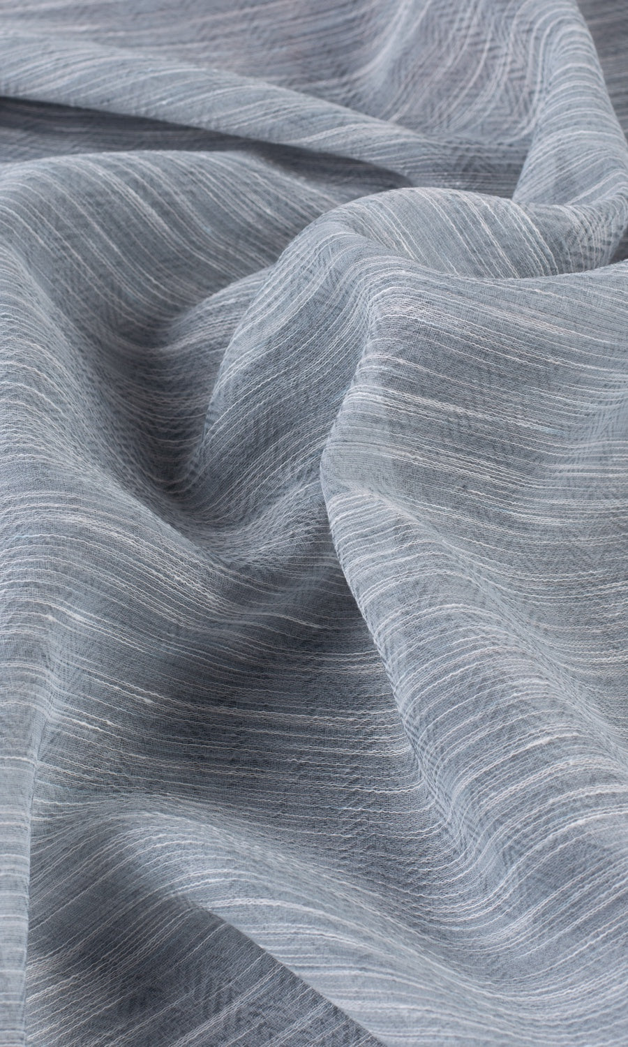 Textured Sheer Window Treatments Fabric By the Yard (Grey/ Blue)