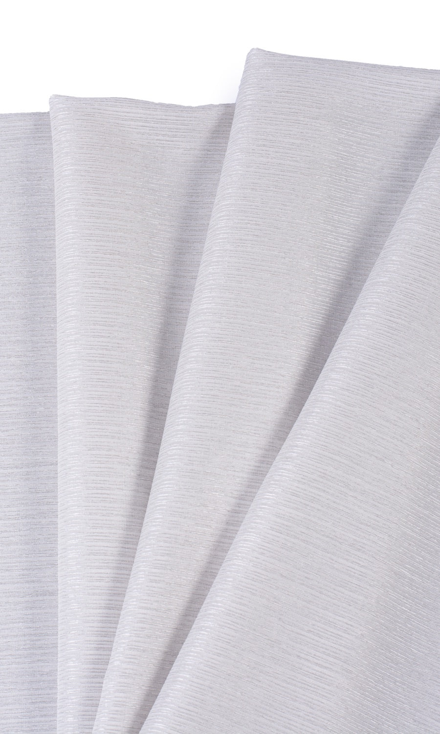 Striped Semi-Sheer Fabric Material By the Yard (Silver Grey)