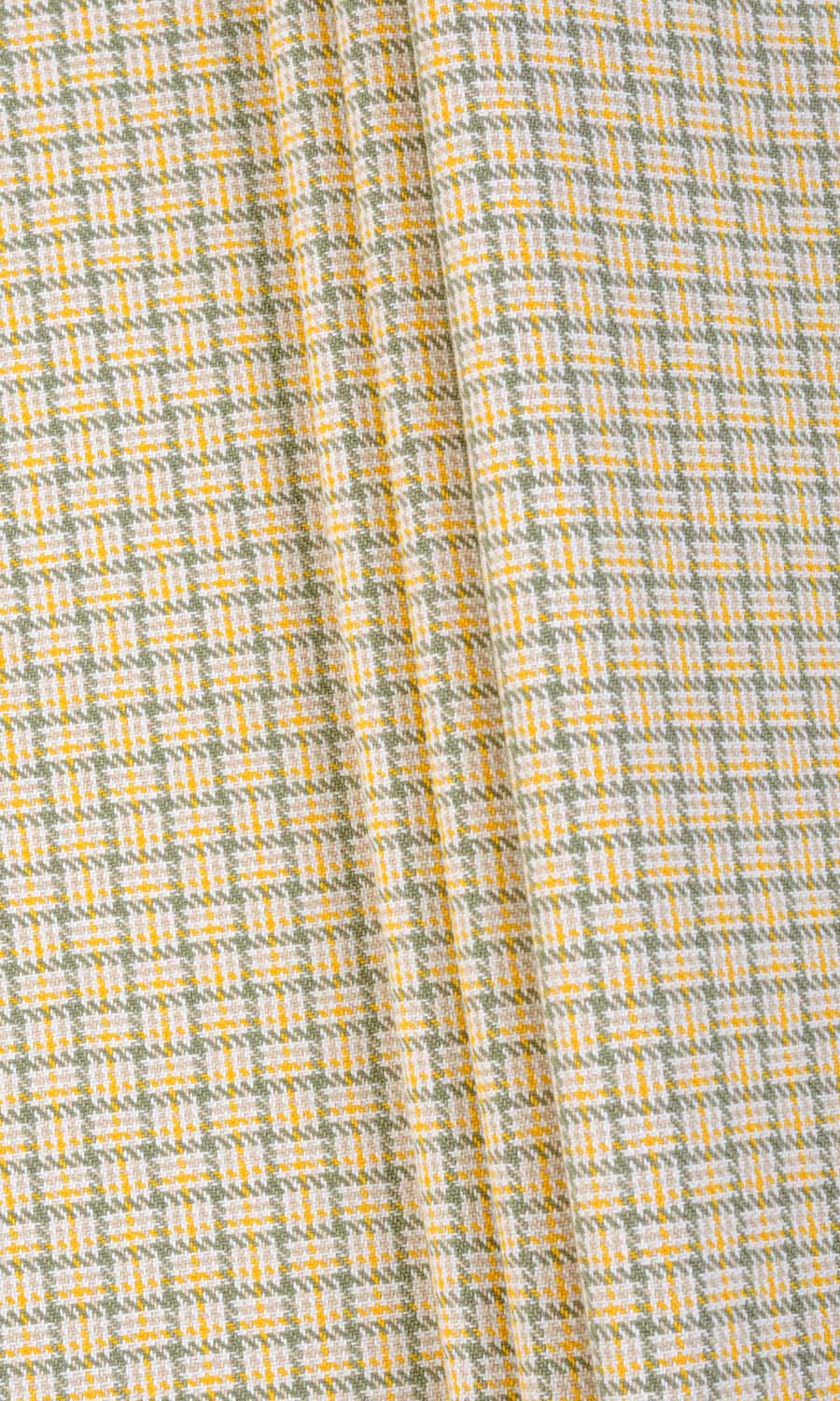Basketweave Home Textile Fabric Material Sample (Yellow/ Gray/ White)