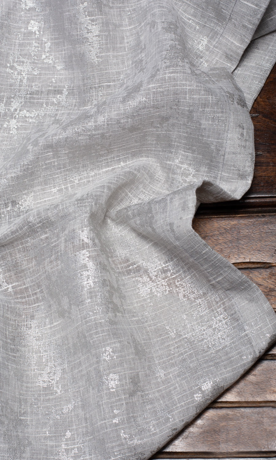 Semi-Sheer Fabric By the Yard for Curtains & Drapes (Gray/ Silver)