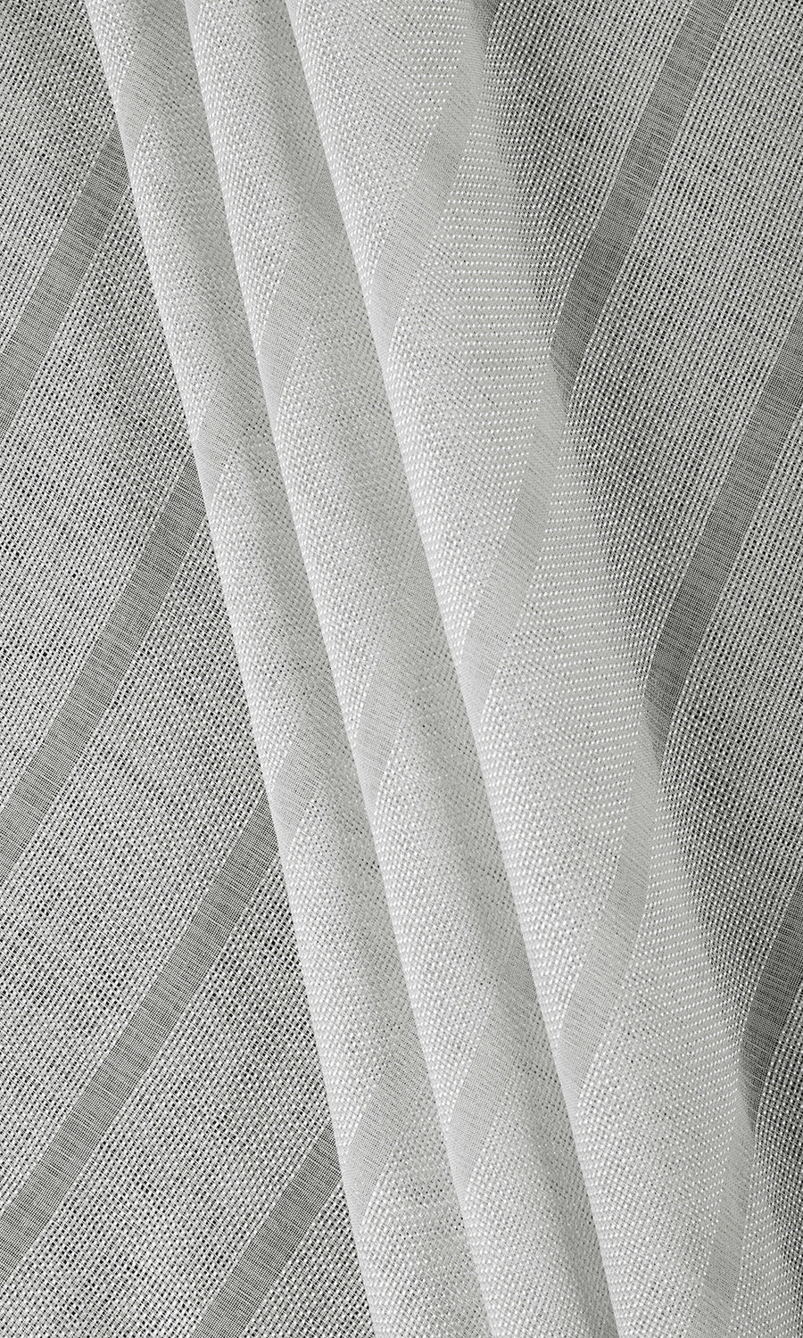 Textured Striped Sheer Fabric By the Yard for Curtains & Drapes (Grey)