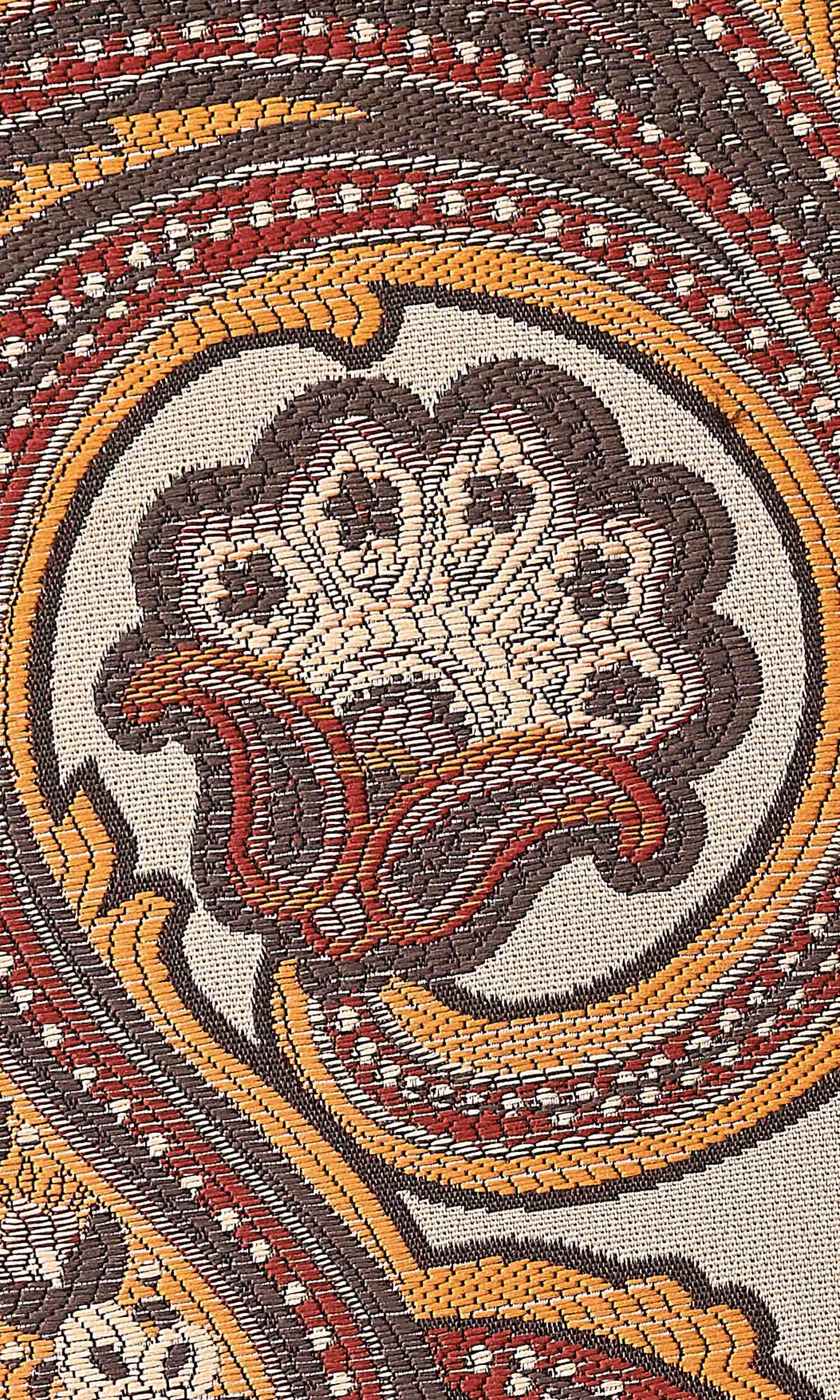 Paisley Home Textile Fabric Material By the Yard (Brown/ Russet Red/ Deep Yellow)