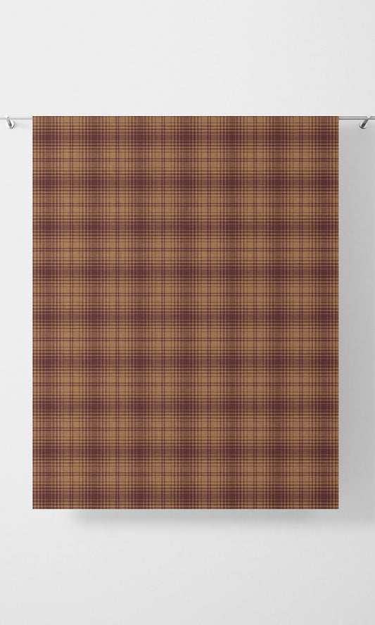 Plaid Home Décor Fabric By the Yard (Muted Orange/ Deep Purple)