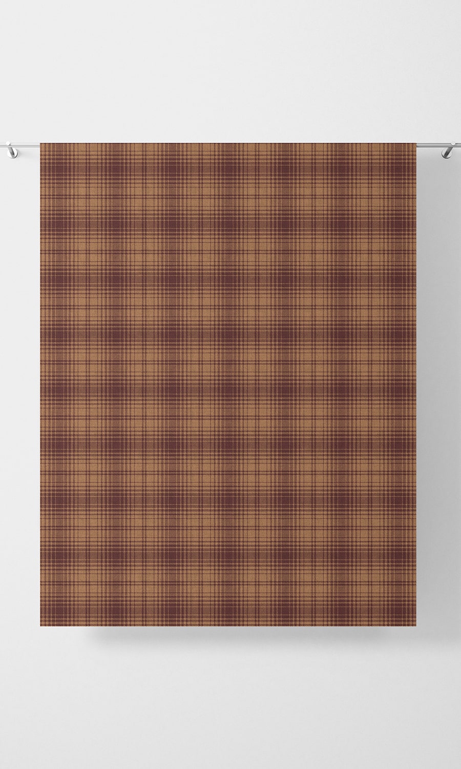 Plaid Home Décor Fabric Sample (Muted Orange/ Deep Purple)