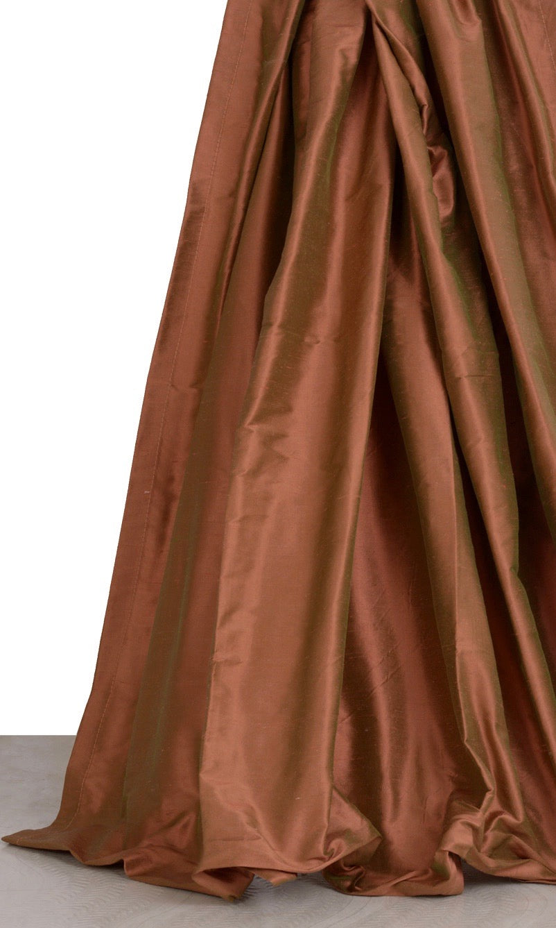 Shantung Silk Window Treatments Fabric Sample (Deep Orange)