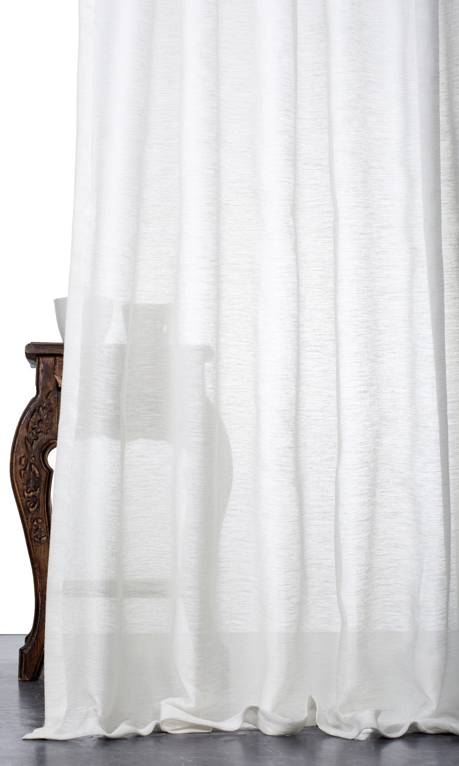Plain Sheer Fabric Material By the Yard (White)