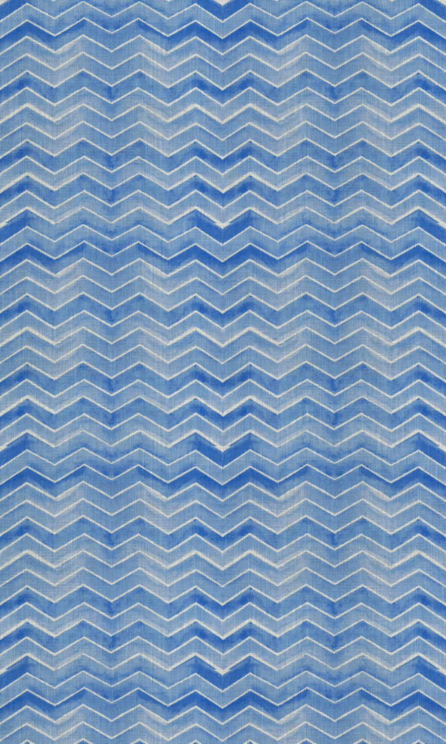 Chevron Print Free Fabric Material Sample (Eggshell White/ Blue)