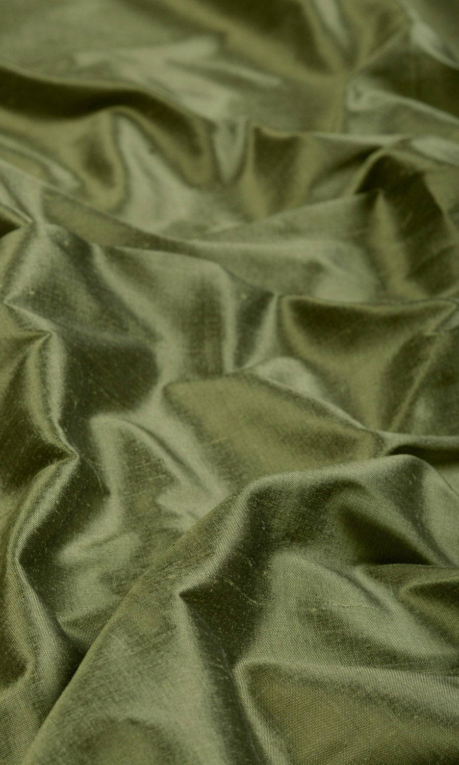 Shantung Silk Home Textile Fabric Material Sample (Olive Green)