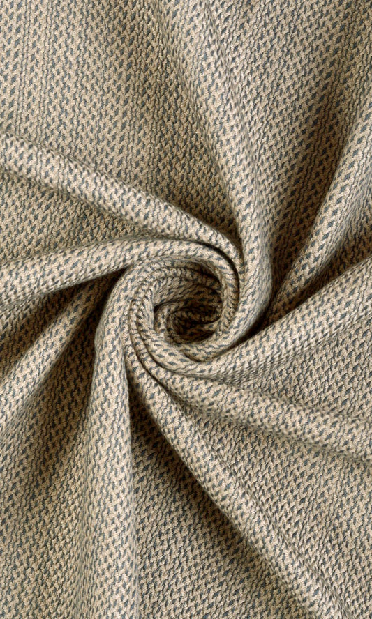 Cotton Home Décor Fabric By the Yard (Blue/ Beige)