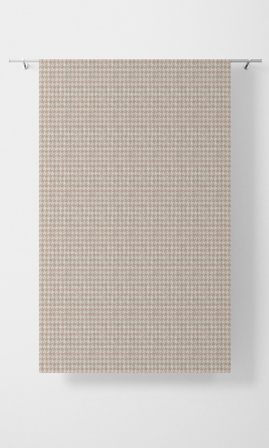 Houndstooth Print Home Textile Fabric Material Sample (Blush Pink/ White)