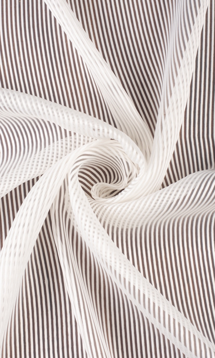 Striped Sheer Home Textile Fabric Material By the Yard (White)