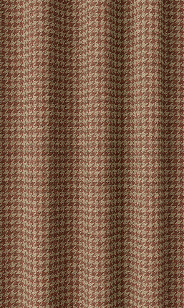 Houndstooth Print Home Décor Fabric Sample (Red & Beige)