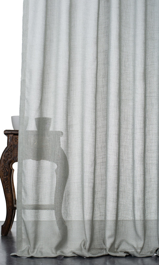 Textured Sheer Home Décor Fabric By the Yard (Pewter Gray)