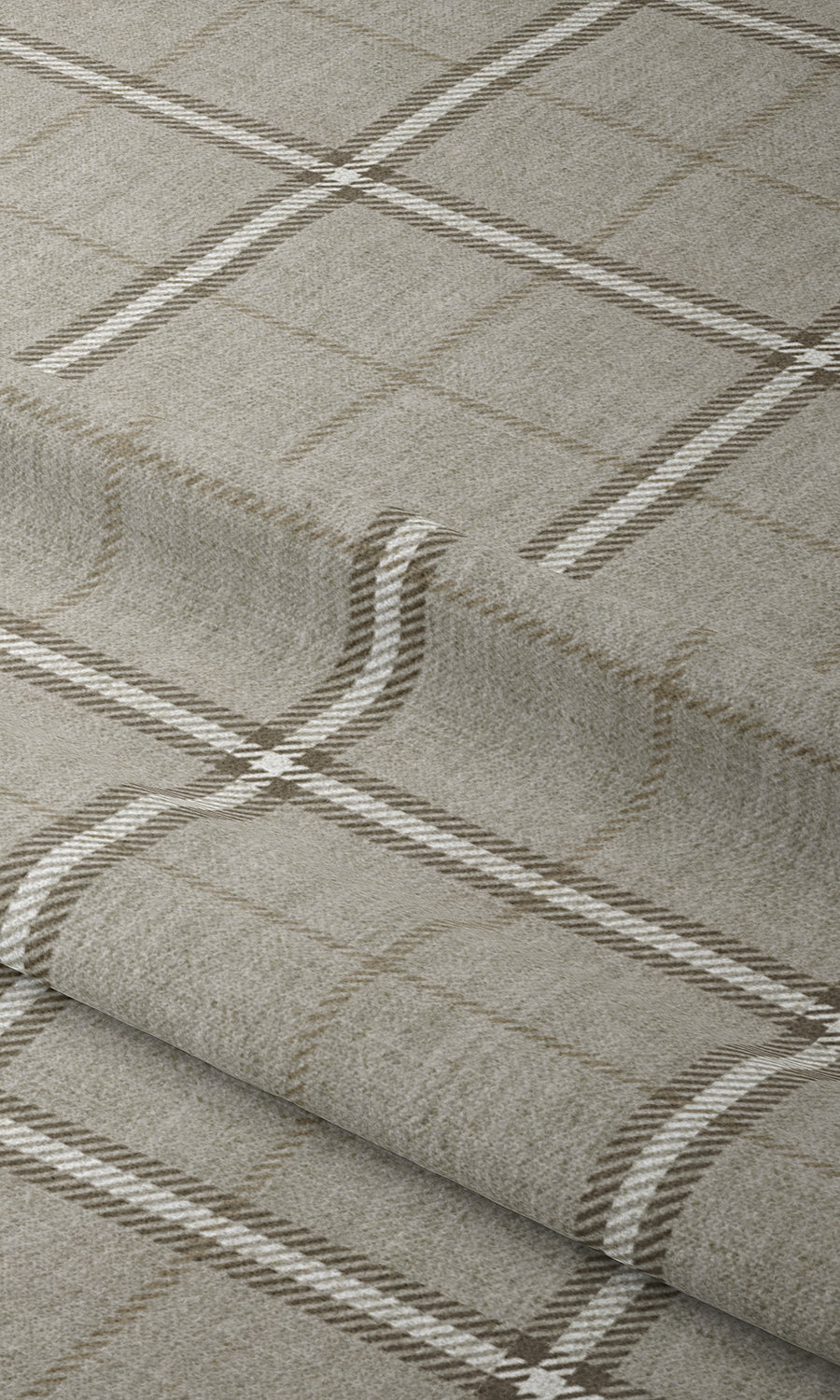 Striped Window Treatments Fabric By the Yard (Warm Grey/ Beige)