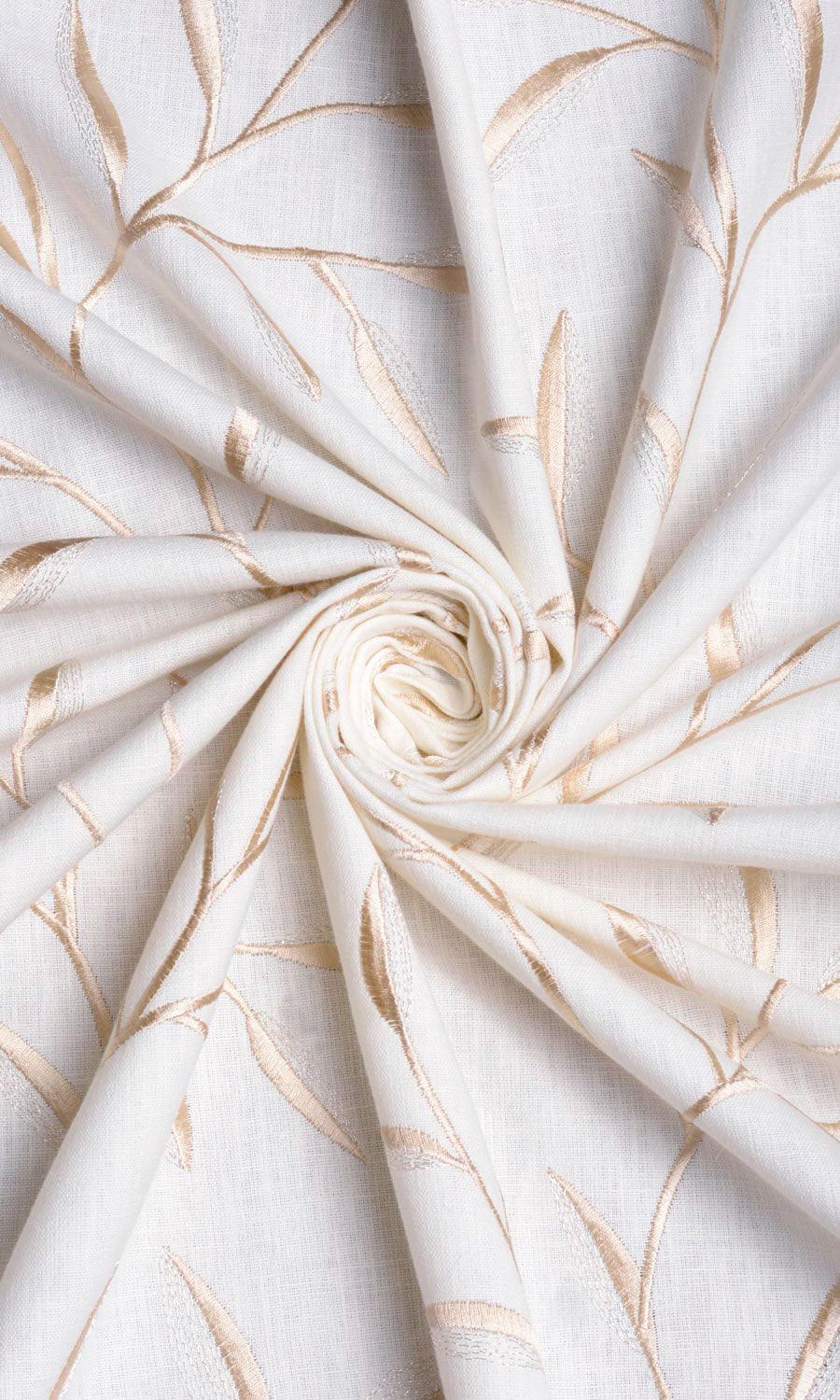 Floral Embroidery Home Textile Fabric Material By the Yard (White/ Cream)