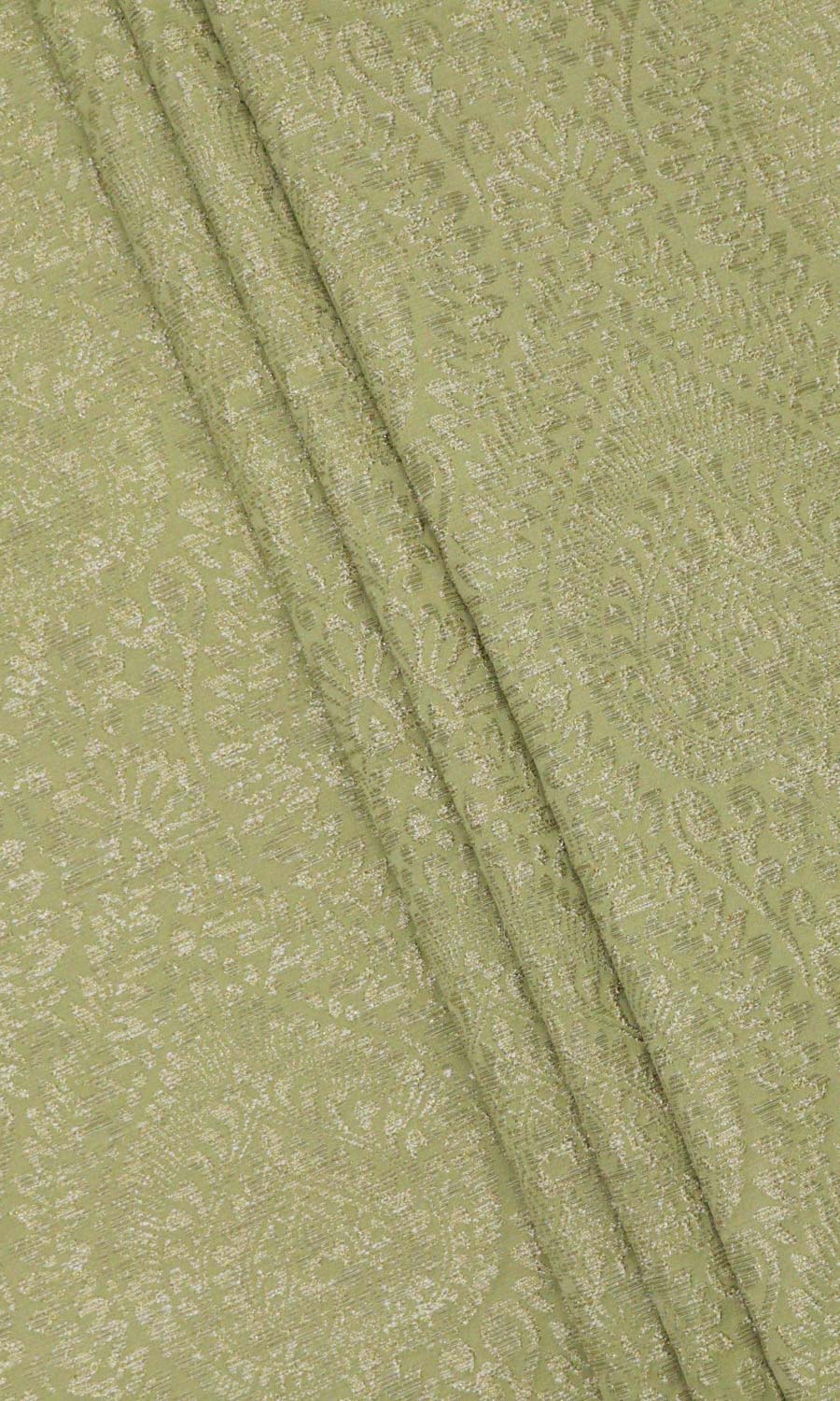 Textured Floral Fabric Material By the Yard (Green)