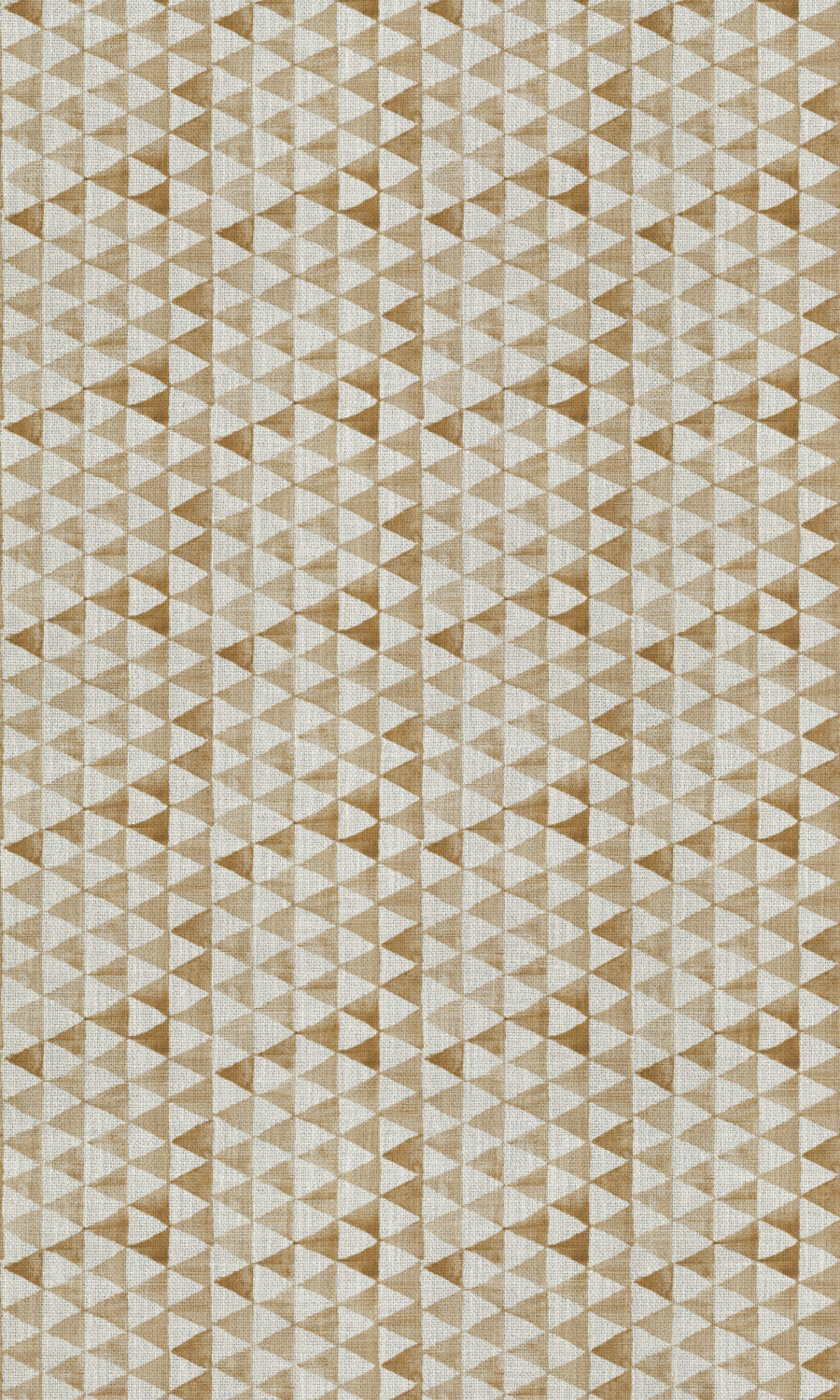Triagonal Print Free Fabric Material Sample (Eggshell White/ Brown)