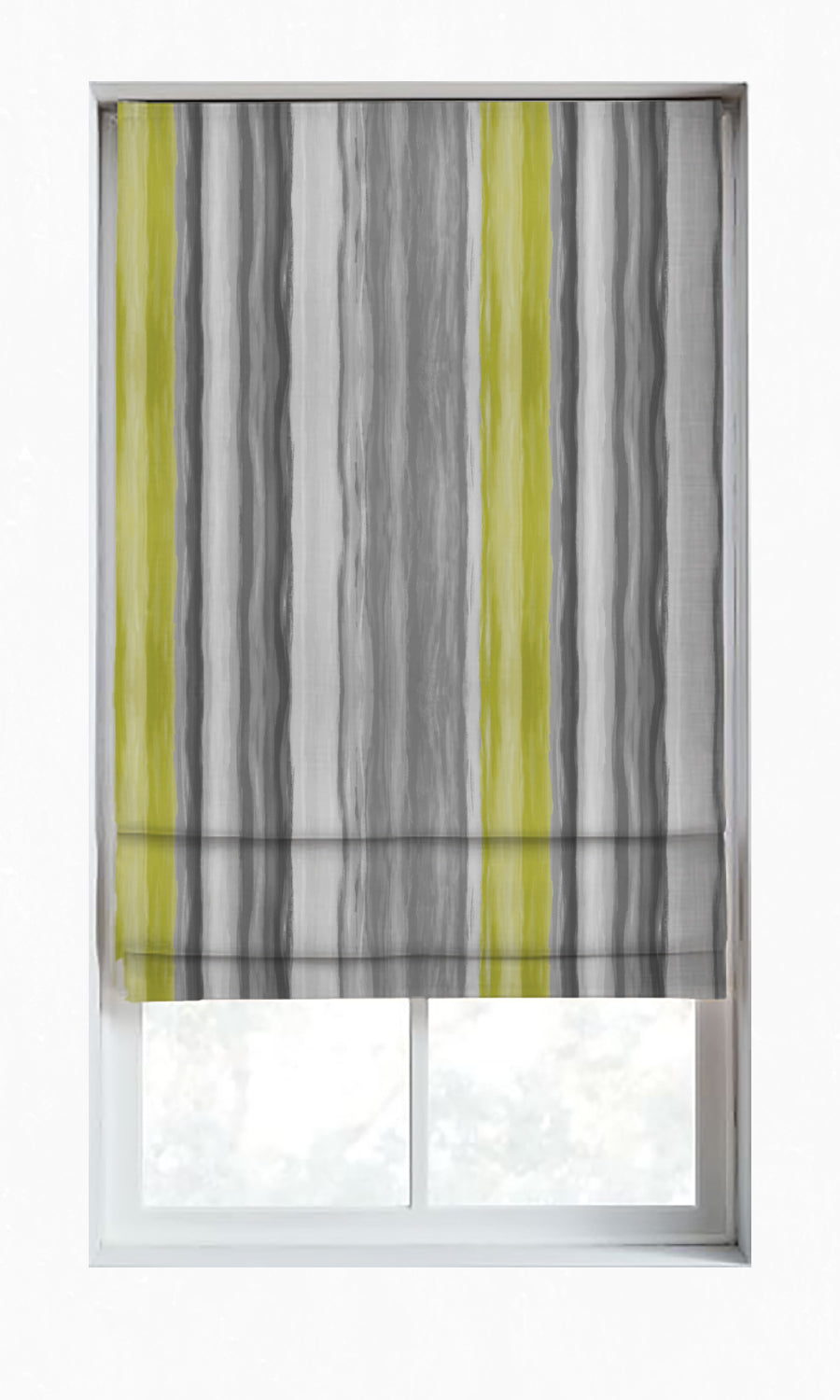 Dimout Striped Home Décor Fabric By the Yard (Pear Green/ Grey)