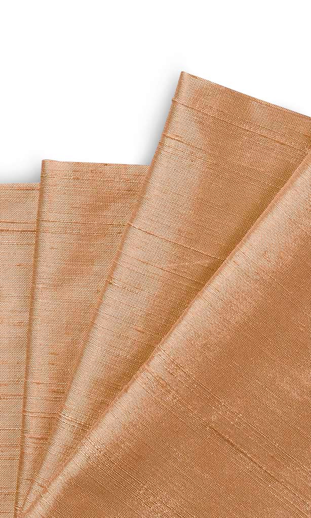 Pure Silk Window Treatments Fabric By the Yard (Peach Brown)