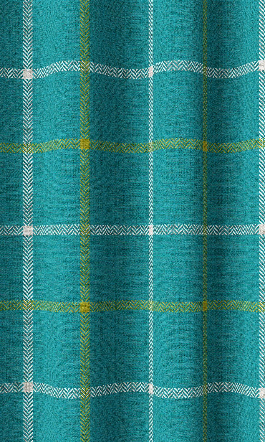 Modern Check Print Home Décor Fabric By the Yard (Turquoise Blue)