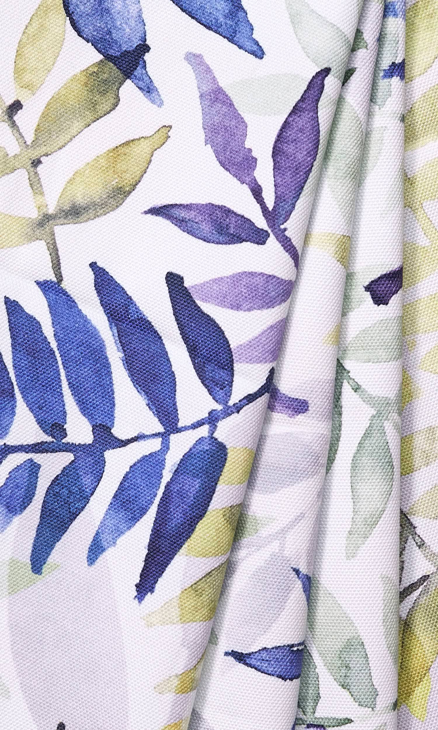 Floral Window Treatments Fabric Sample (Purple/ Blue/ Green/ Gray)