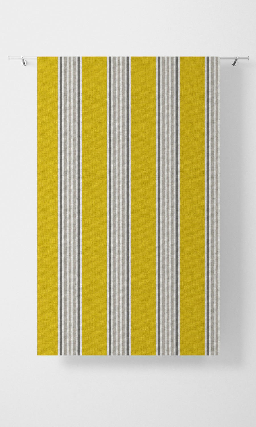 Striped Print Fabric Material By the Metre (Sunflower Yellow)