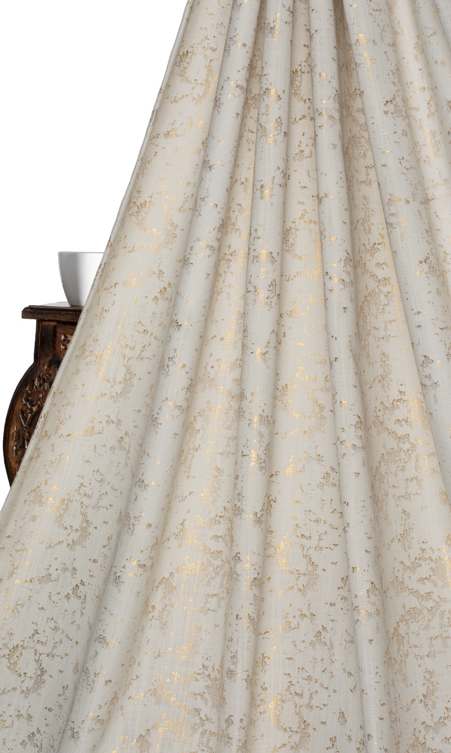 Metallic Abstract Home Textile Fabric Material By the Yard (Beige/ Golden)