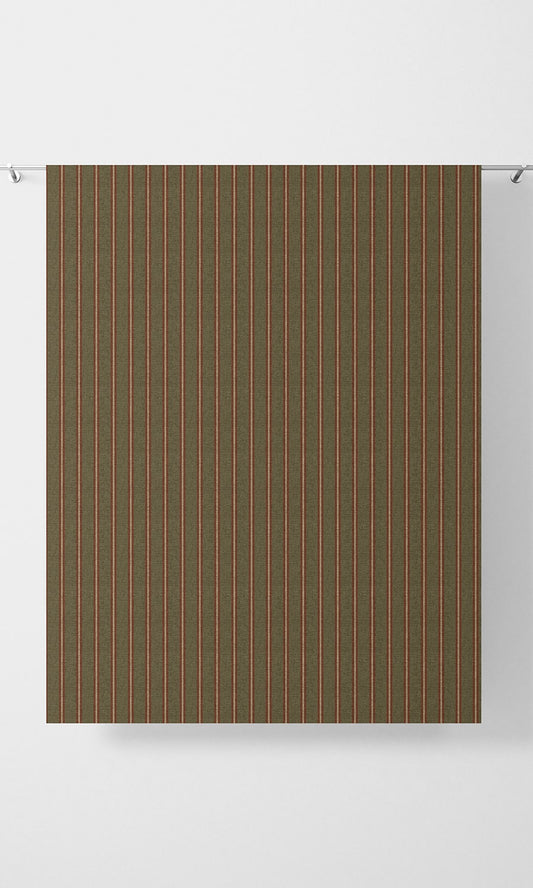 Striped Home Décor Fabric By the Yard (Green & Red)