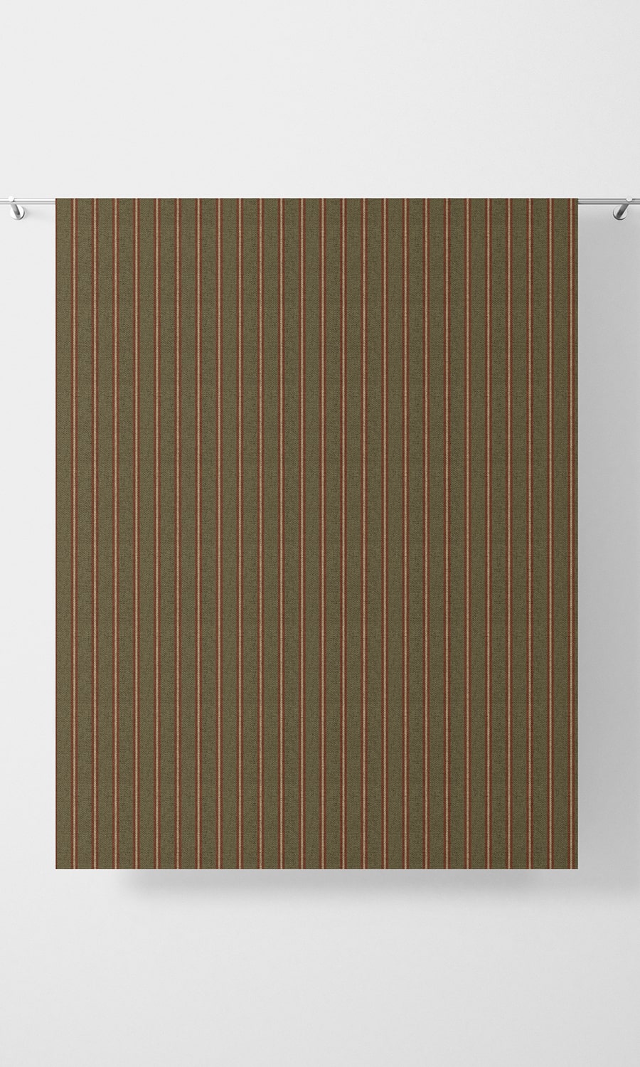 Striped Home Décor Fabric Sample (Green & Red)